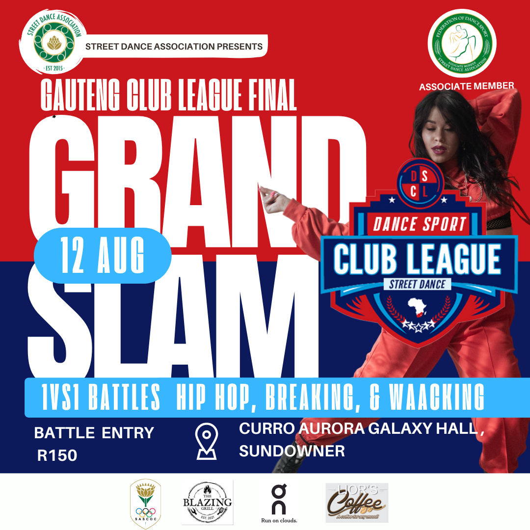You are currently viewing 12 August is the GrandSlam Dance Sport Club League Finals at the Curro Aurora Galaxy Hall in Sundowner, Gauteng